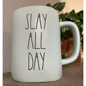 SLAY ALL DAY Rae Dunn Mug 19oz Artisan Gorgeous Pretty Aqua Blue Mom Sister Aunt
